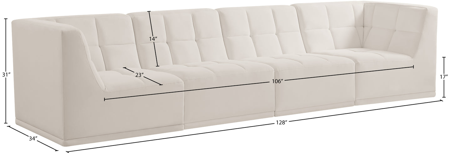 destiny cream velvet modular sofa s128