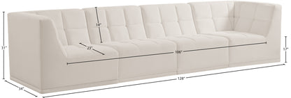 Destiny Cream Velvet Modular Sofa S128