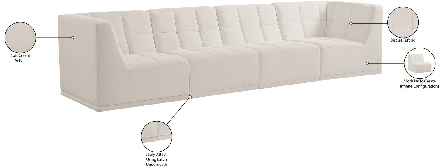 destiny cream velvet modular sofa s128