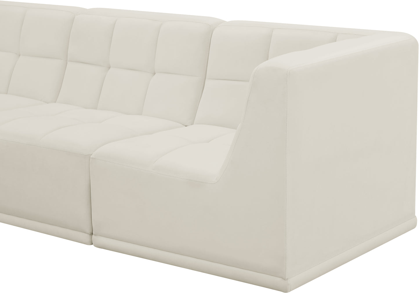 destiny cream velvet modular sofa s128