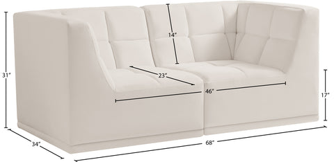 Destiny Cream Velvet Modular Sofa S68