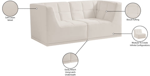 Destiny Cream Velvet Modular Sofa S68