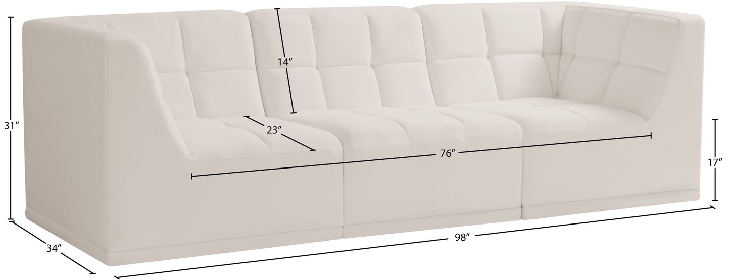 destiny cream velvet modular sofa s98