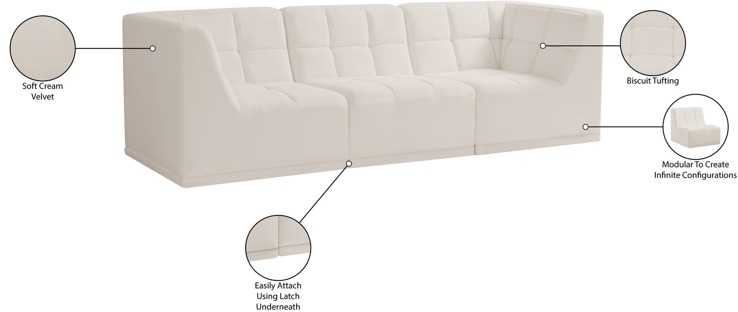 destiny cream velvet modular sofa s98