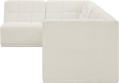 Destiny Cream Velvet Modular Sectional Sec4A