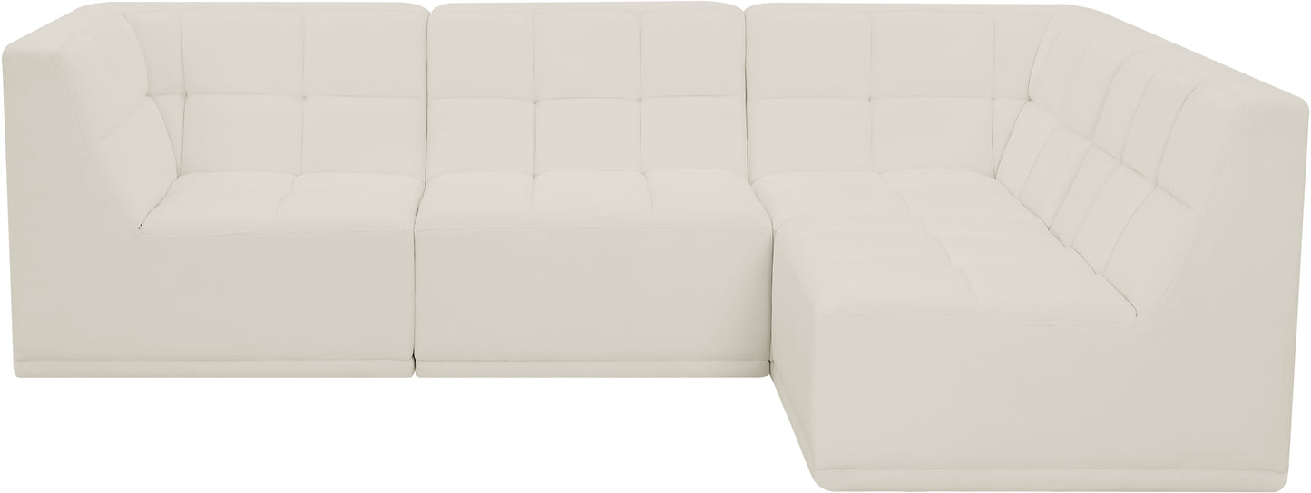 destiny cream velvet modular sectional sec4a