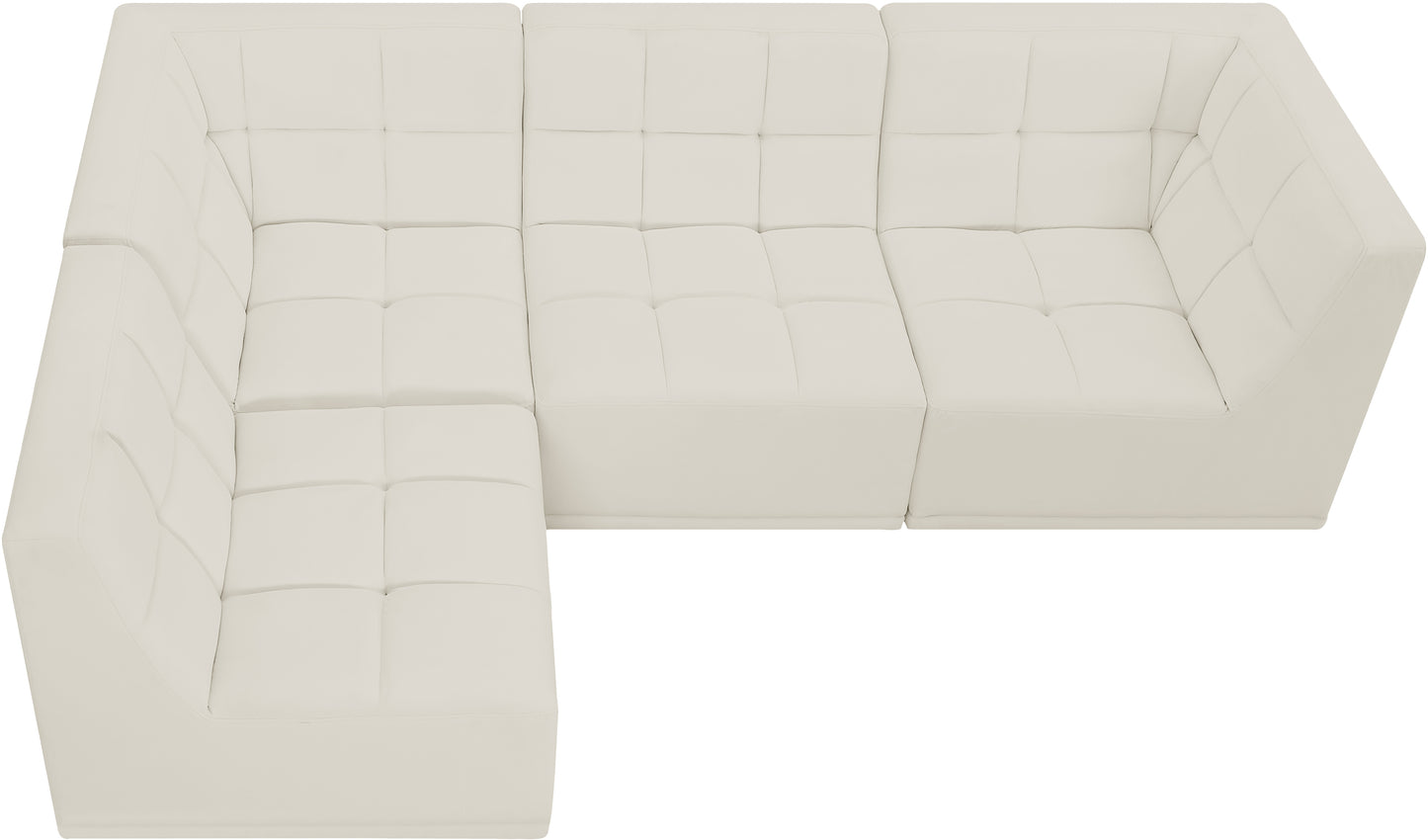 destiny cream velvet modular sectional sec4a