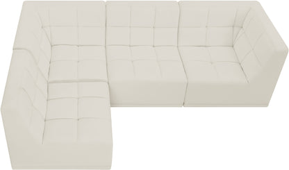 Destiny Cream Velvet Modular Sectional Sec4A