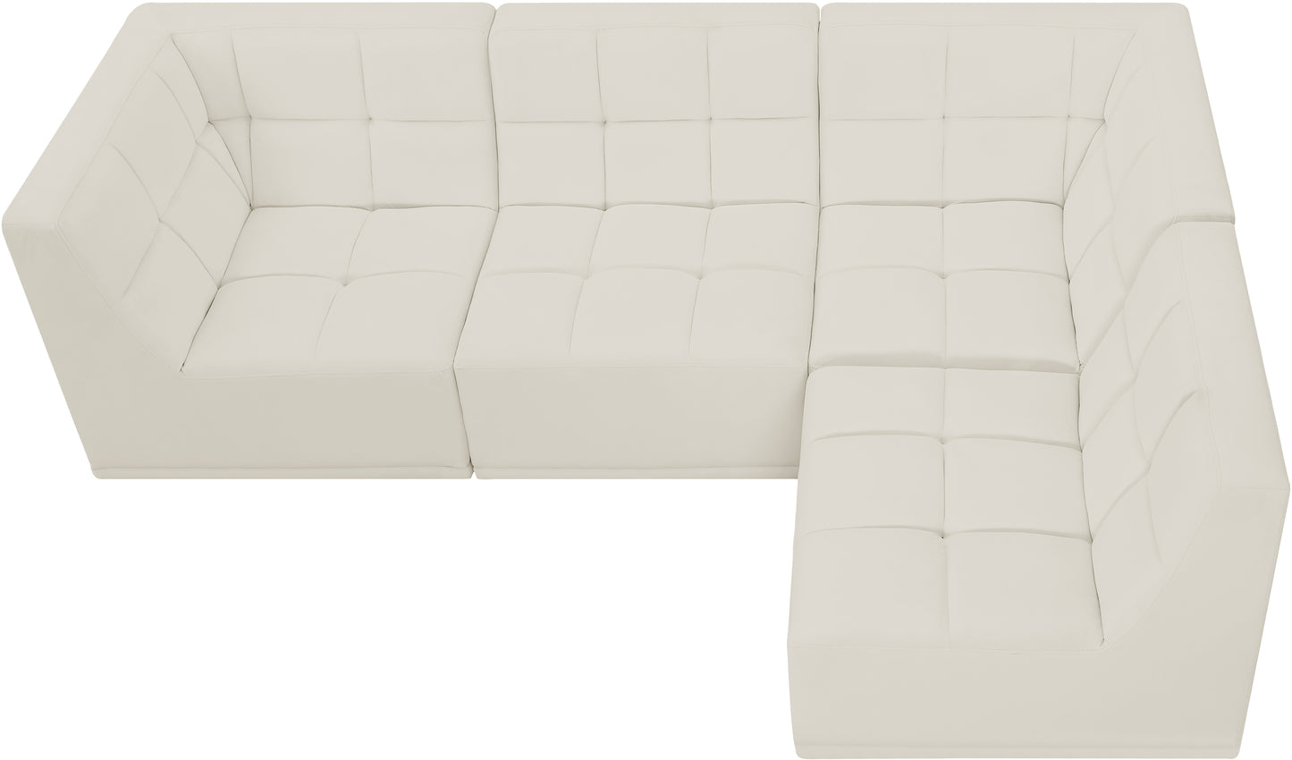 destiny cream velvet modular sectional sec4a