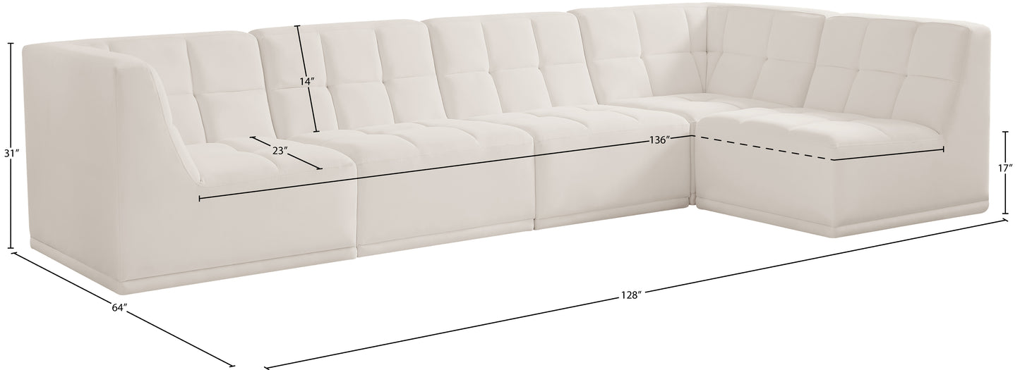 destiny cream velvet modular sectional sec5a