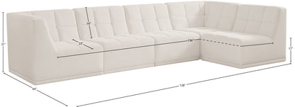 Destiny Cream Velvet Modular Sectional Sec5A