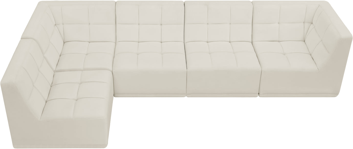 destiny cream velvet modular sectional sec5a