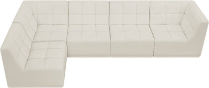 Destiny Cream Velvet Modular Sectional Sec5A