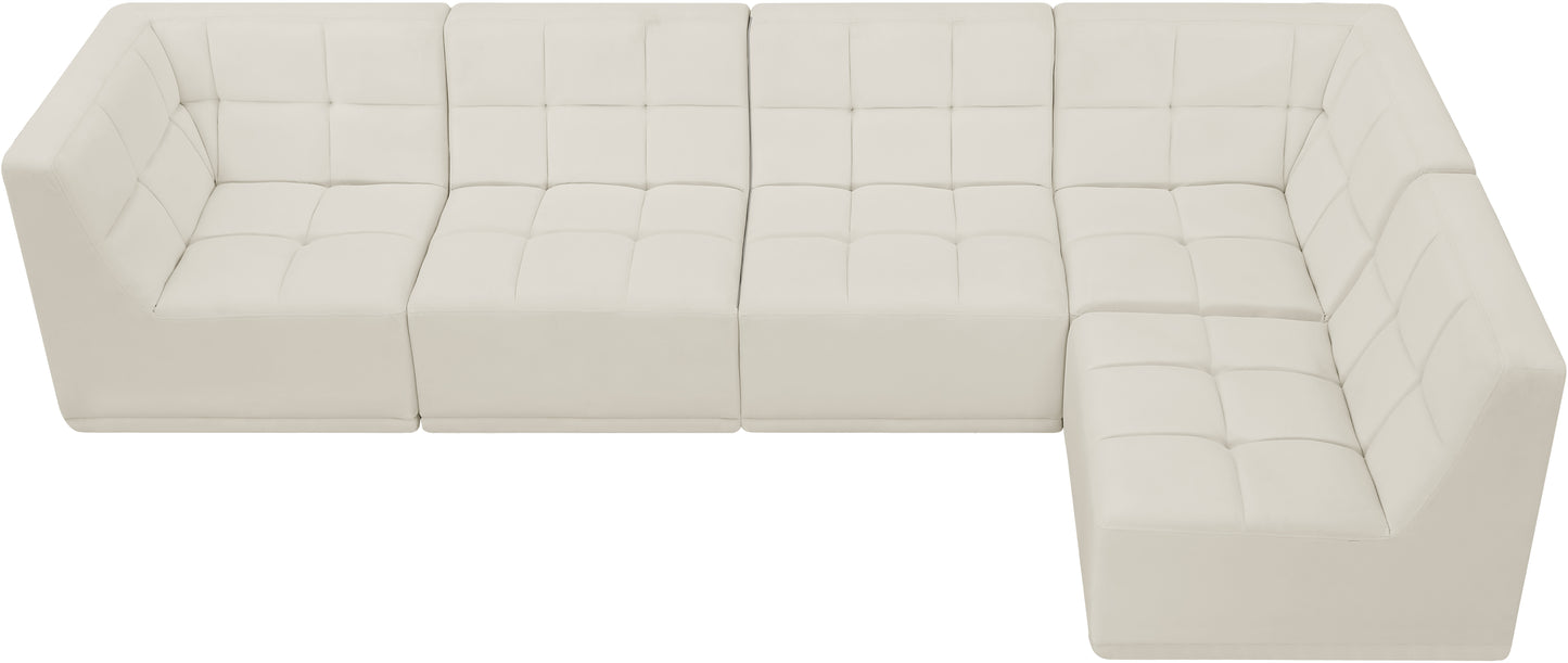 destiny cream velvet modular sectional sec5a