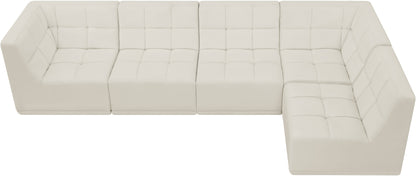 Destiny Cream Velvet Modular Sectional Sec5A