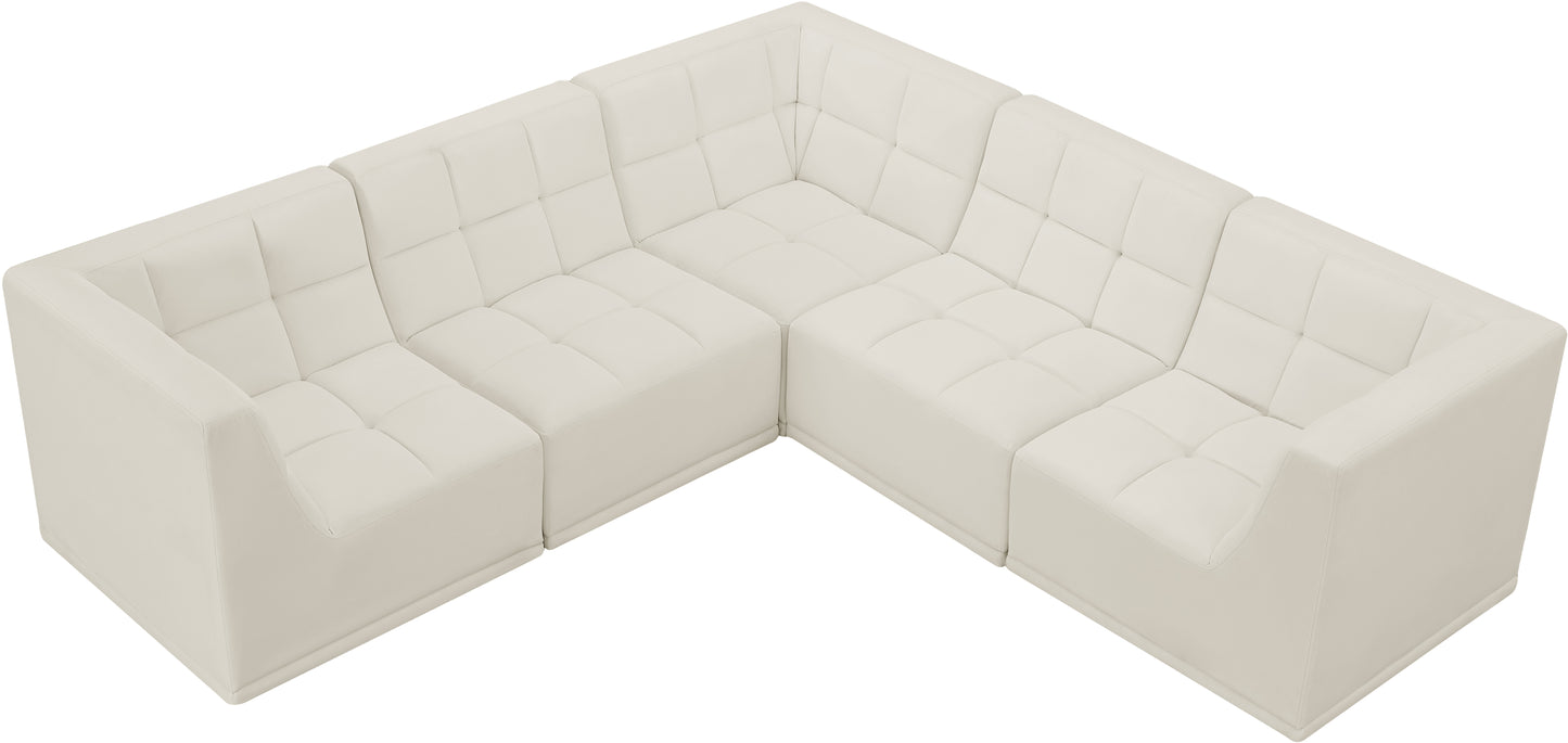 destiny cream velvet modular sectional sec5b