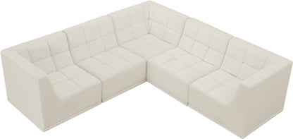 Destiny Cream Velvet Modular Sectional Sec5B