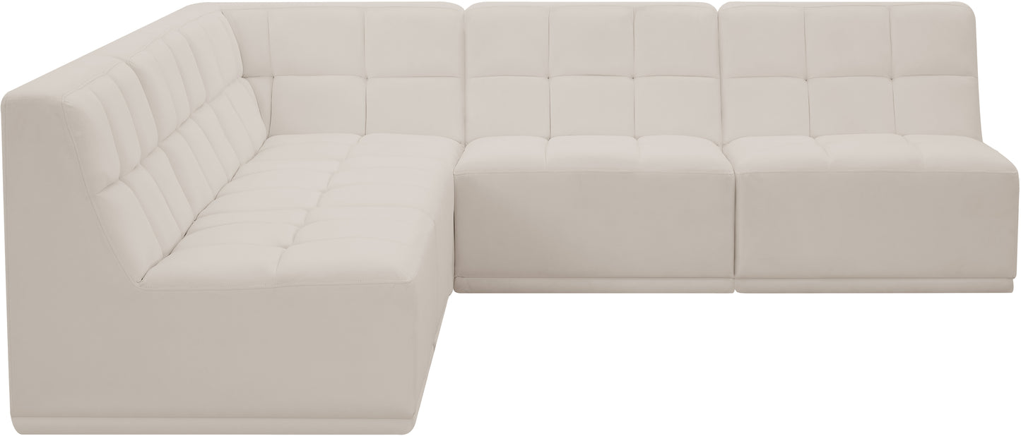 destiny cream velvet modular sectional sec5c