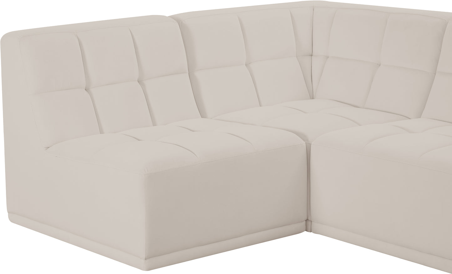 destiny cream velvet modular sectional sec5c