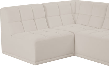 Destiny Cream Velvet Modular Sectional Sec5C