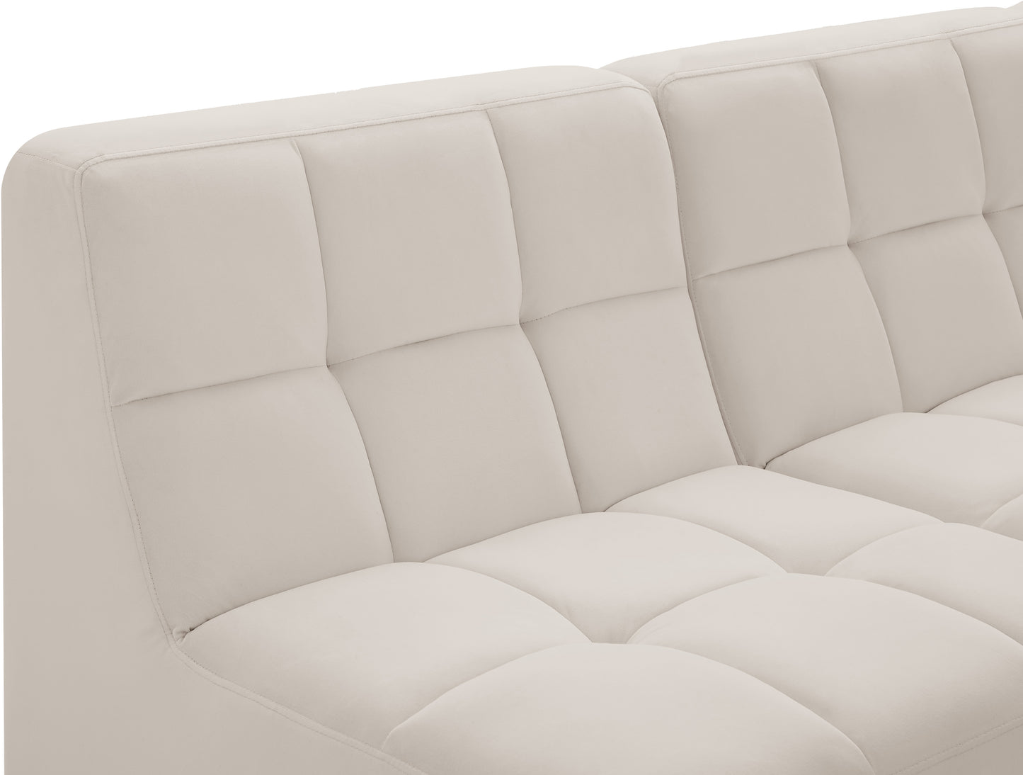 destiny cream velvet modular sectional sec5c