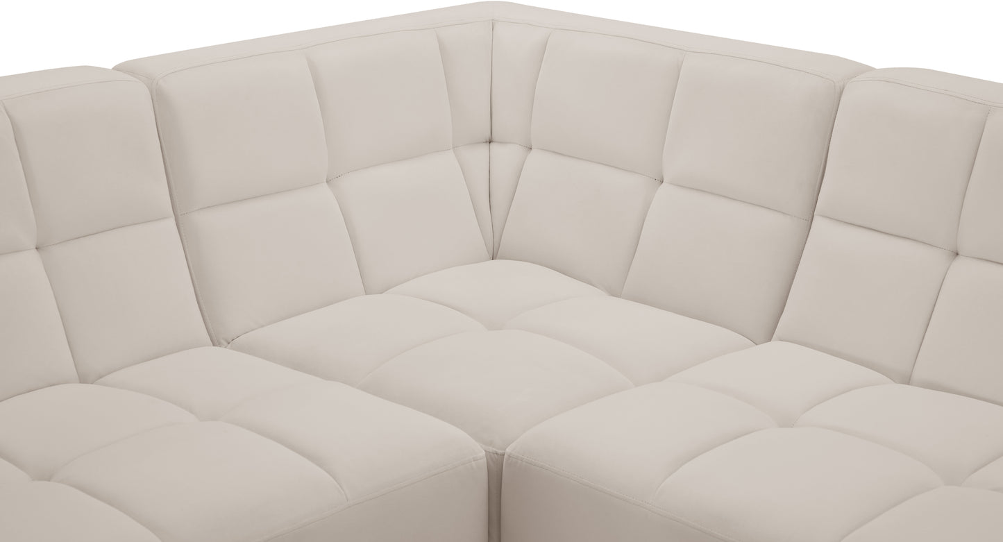 destiny cream velvet modular sectional sec5c