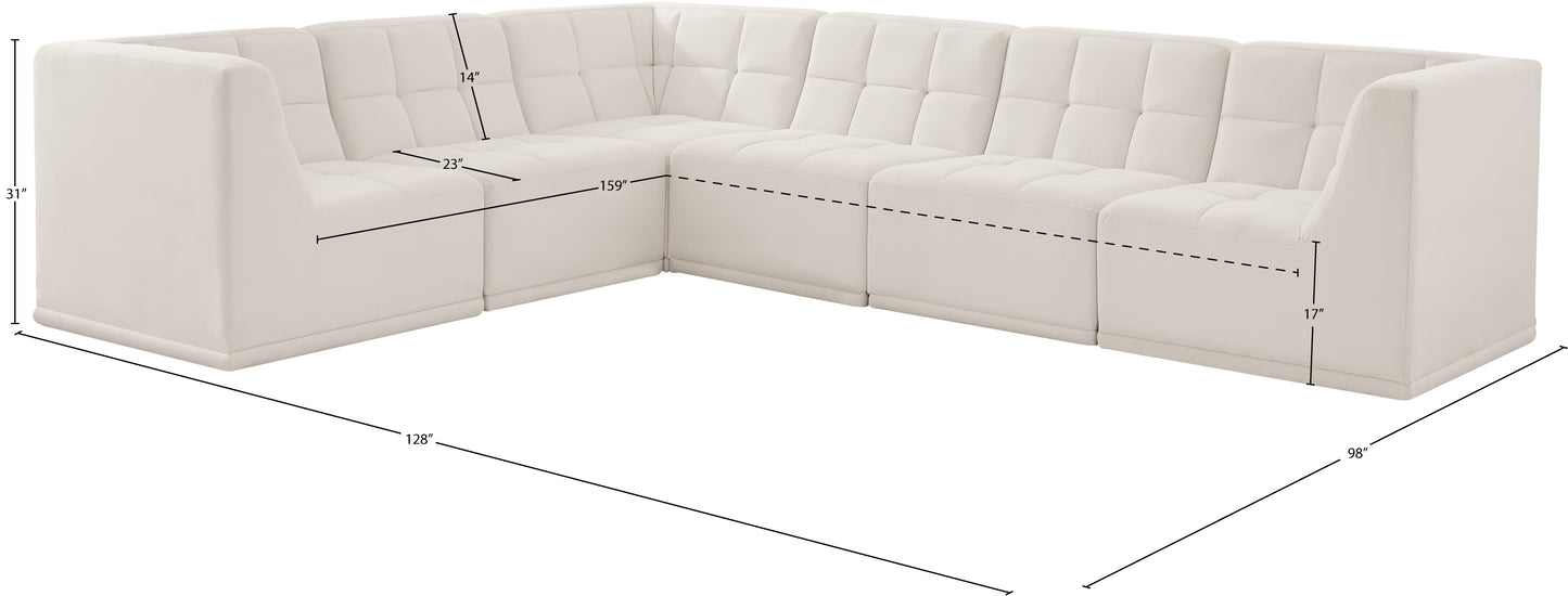 destiny cream velvet modular sectional sec6a