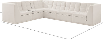 Destiny Cream Velvet Modular Sectional Sec6A