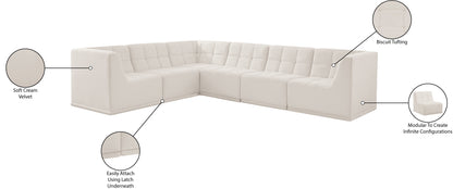 Destiny Cream Velvet Modular Sectional Sec6A