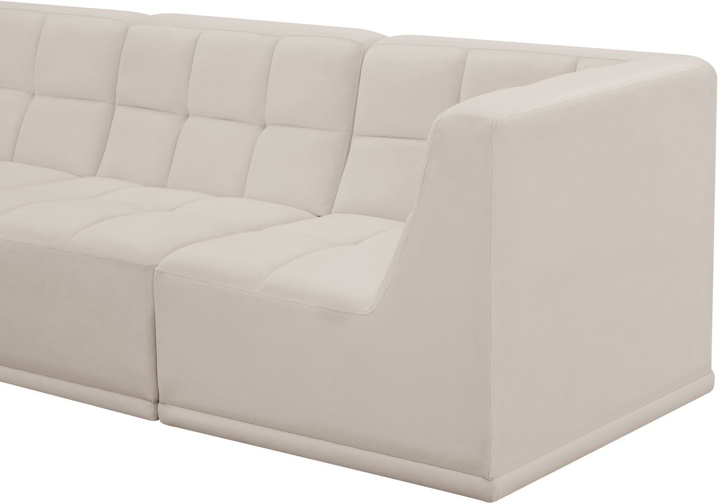 destiny cream velvet modular sectional sec6a