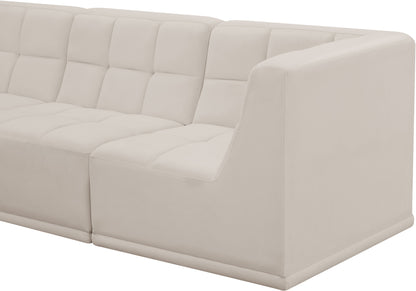 Destiny Cream Velvet Modular Sectional Sec6A