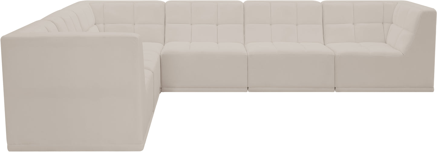 destiny cream velvet modular sectional sec6a