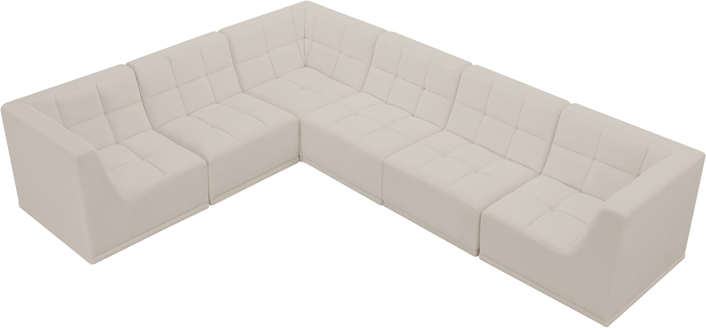 destiny cream velvet modular sectional sec6a