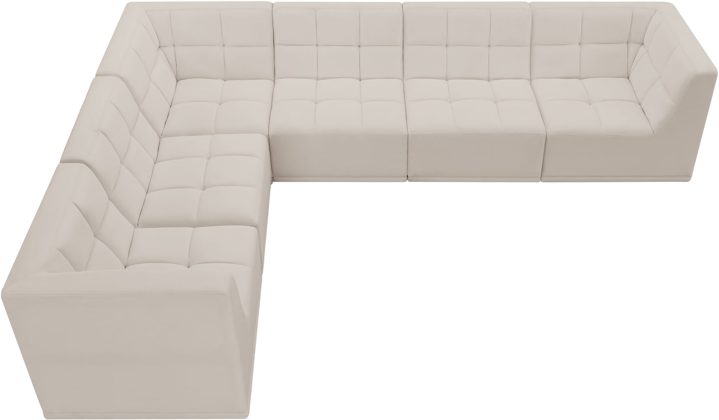 destiny cream velvet modular sectional sec6a