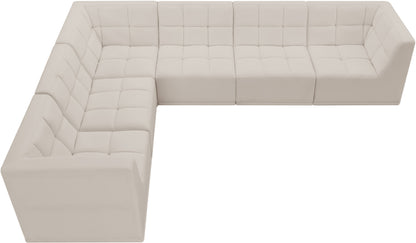 Destiny Cream Velvet Modular Sectional Sec6A