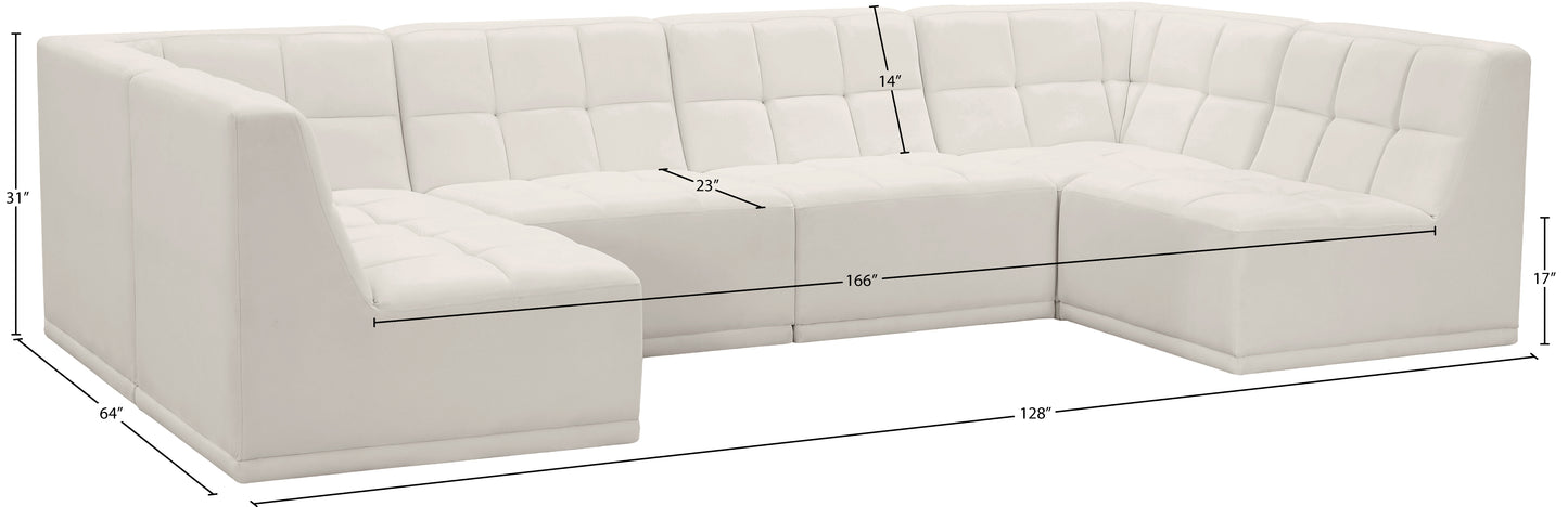 destiny cream velvet modular sectional sec6b