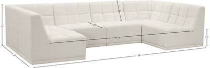 Destiny Cream Velvet Modular Sectional Sec6B