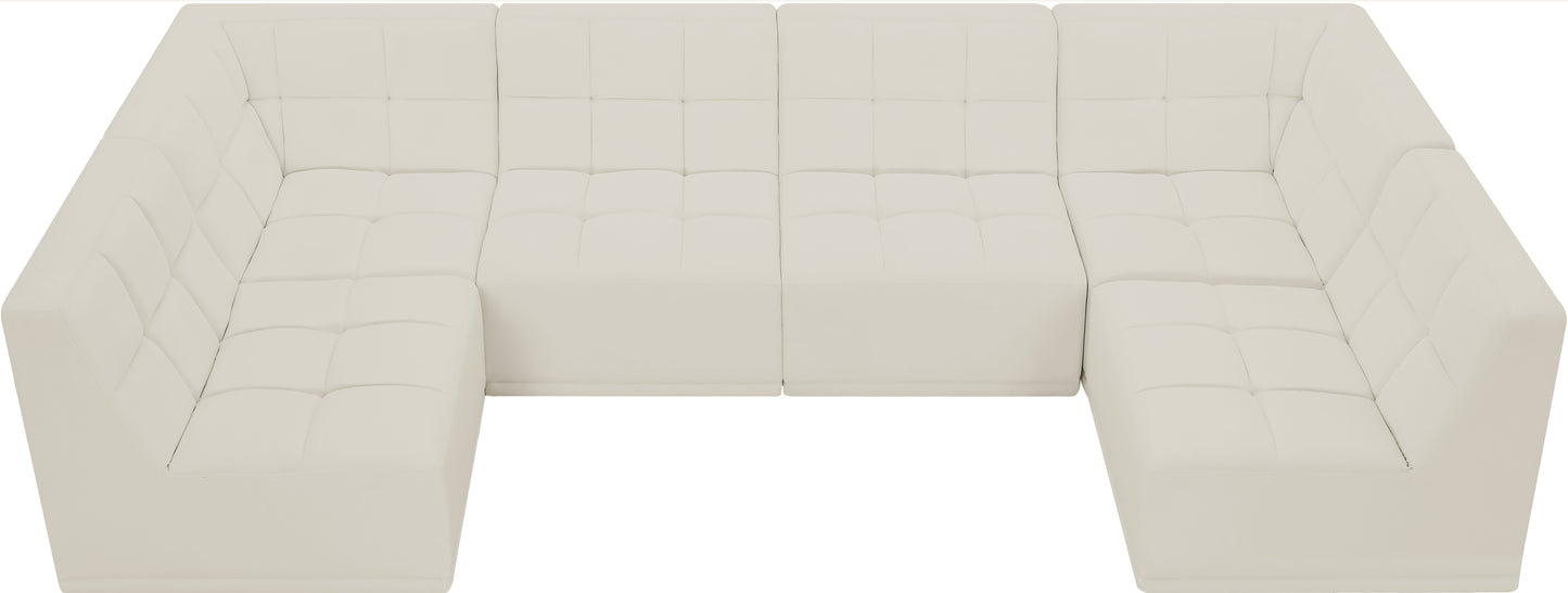 destiny cream velvet modular sectional sec6b