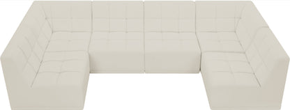 Destiny Cream Velvet Modular Sectional Sec6B