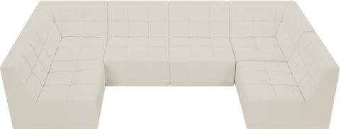 Destiny Cream Velvet Modular Sectional Sec6B