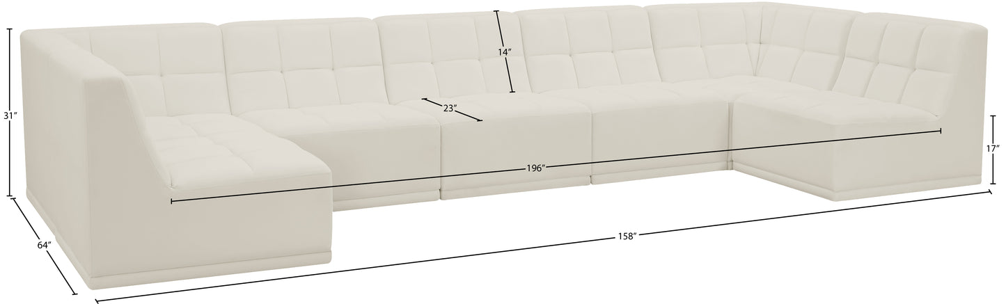 destiny cream velvet modular sectional sec7a