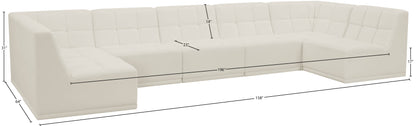 Destiny Cream Velvet Modular Sectional Sec7A