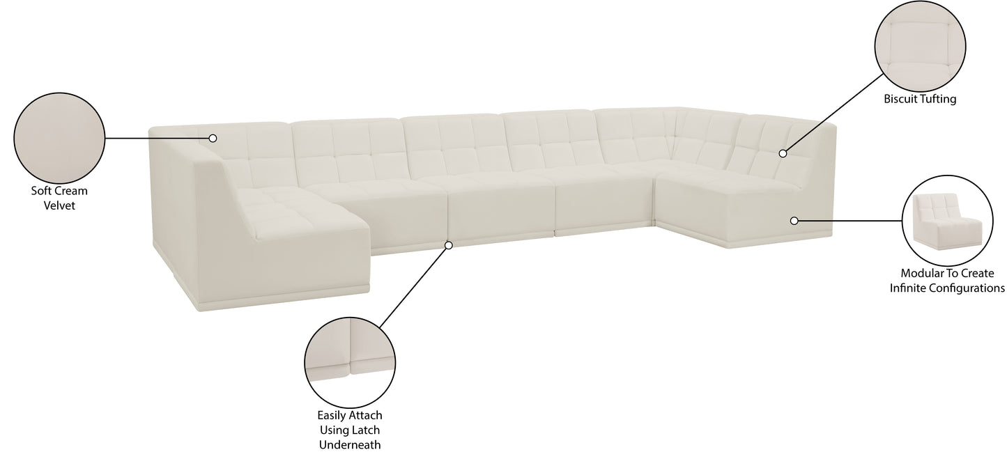 destiny cream velvet modular sectional sec7a