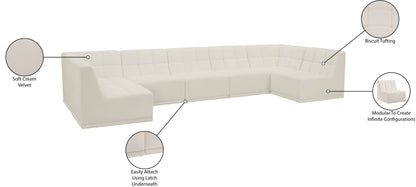 Destiny Cream Velvet Modular Sectional Sec7A