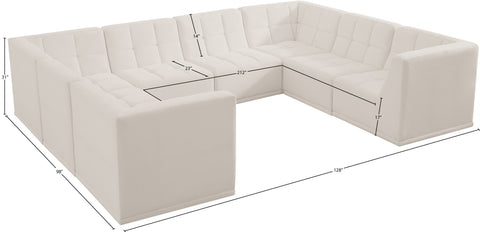 Destiny Cream Velvet Modular Sectional Sec8A