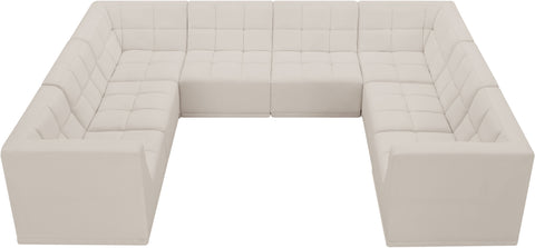 Destiny Cream Velvet Modular Sectional Sec8A