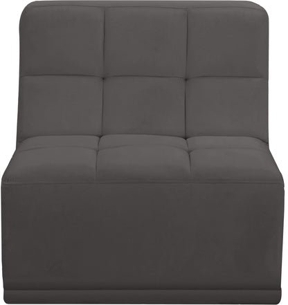 Destiny Grey Velvet Armless Chair Armless