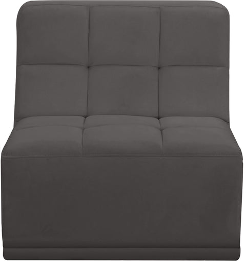 Destiny Grey Velvet Armless Chair Armless