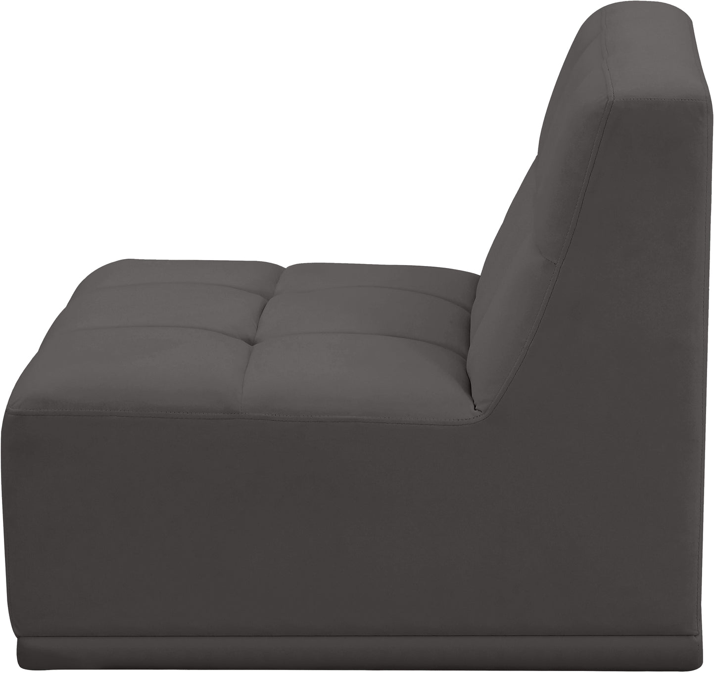 destiny grey velvet armless chair armless