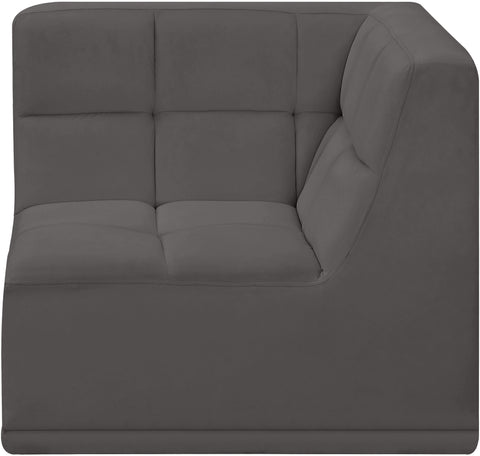 Destiny Grey Velvet Corner Chair Corner